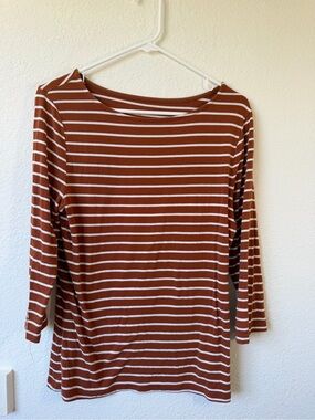 Orange and white striped long sleeve Medium